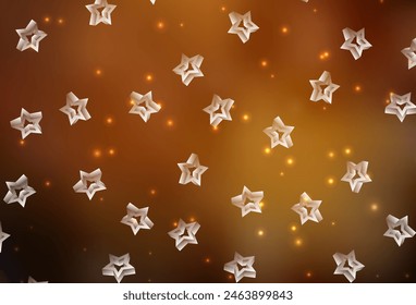 Dark Orange vector backdrop with small and big stars. Blurred decorative design in simple style with stars. Best design for your ad, poster, banner.