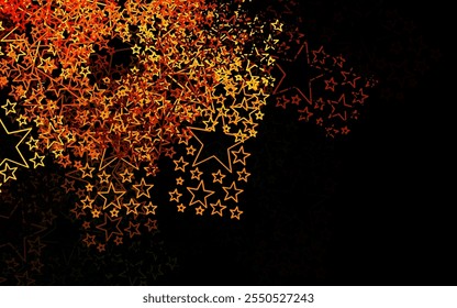 Dark Orange vector backdrop with small and big stars. Modern geometrical abstract illustration with stars. Smart design for your business advert.