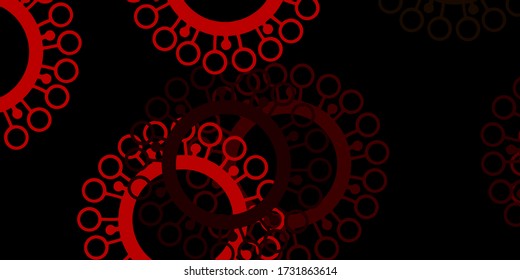 Dark orange vector backdrop with virus symbols. Smart illustration with covid signs in decorative style. Best design for quarantine events.