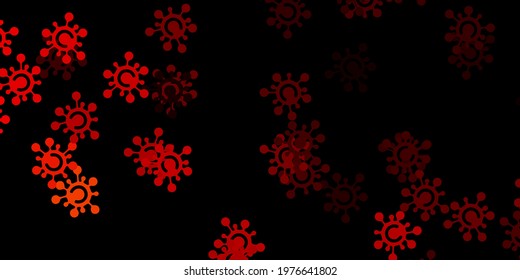 Dark orange vector backdrop with virus symbols. Colorful abstract illustration with gradient medical shapes. Simple design against epidemic information.