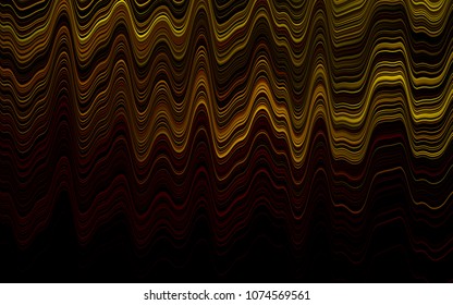 Dark Orange vector background with abstract lines. A sample with blurred bubble shapes. Pattern for your business design.