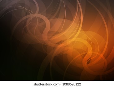 Dark Orange vector background with abstract lines. Shining crooked illustration in marble style. Pattern for your business design.