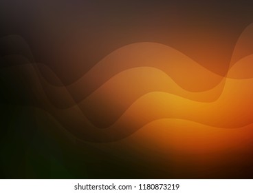 Dark Orange vector background with abstract lines. Blurred geometric sample with gradient bubbles.  Marble style for your business design.