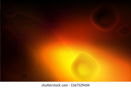 Dark Orange vector background with abstract circles. Shining crooked illustration in memphis style. Textured wave pattern for backgrounds.