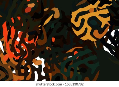 Dark Orange vector background with abstract shapes. Modern abstract illustration with colorful random forms. Background for a cell phone.