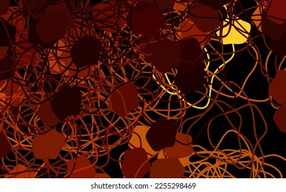 Dark Orange vector background with abstract shapes. Colorful chaotic forms with gradient in modern style. Modern design for your business card.