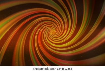 Dark Orange vector background with astronomical stars. Glitter abstract illustration with colorful cosmic stars. Pattern for astronomy websites.