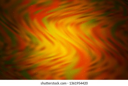 Dark Orange vector background with astronomical stars. Space stars on blurred abstract background with gradient. Pattern for futuristic ad, booklets.