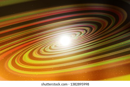 Dark Orange vector background with astronomical stars. Blurred decorative design in simple style with galaxy stars. Template for cosmic backgrounds.