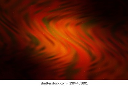 Dark Orange vector background with astronomical stars. Shining illustration with sky stars on abstract template. Pattern for astronomy websites.