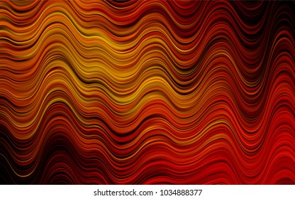 Dark Orange vector background with bent lines. Geometric illustration in marble style with gradient.  Brand-new design for your ads, poster, banner.