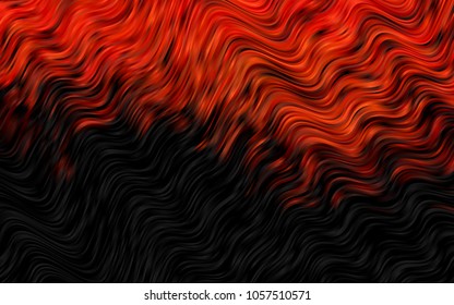Dark Orange vector background with bent lines. A sample with blurred bubble shapes. The template for cell phone backgrounds.