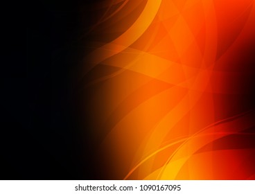 Dark Orange vector background with bent lines. Shining crooked illustration in marble style. Brand new design for your ads, poster, banner.