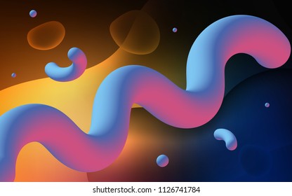 Dark Orange vector background with bent ribbons. Colorful abstract illustration with gradient lines. The best blurred design for your business.