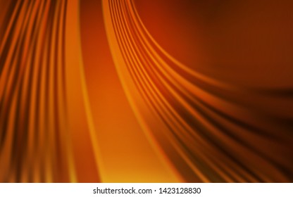 Dark Orange vector background with bent lines. Colorful geometric sample with gradient lines.  A completely new design for your business.