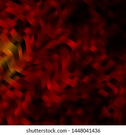 Dark Orange vector background with bent lines. Colorful illustration in circular style with lines. Pattern for busines booklets, leaflets