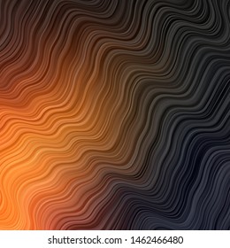 Dark Orange vector background with bent lines. Colorful abstract illustration with gradient curves. Design for your business promotion.
