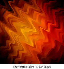 Dark Orange vector background with bent lines. Abstract gradient illustration with wry lines. Pattern for commercials, ads.