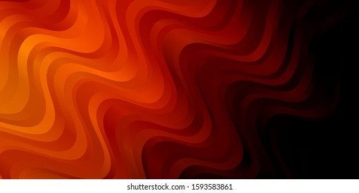 Dark Orange vector background with bent lines. Colorful illustration with curved lines. Best design for your posters, banners.