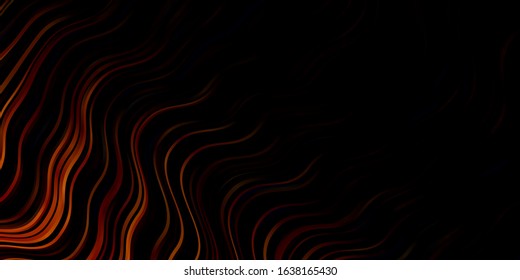 Dark Orange vector background with bent lines. Brand new colorful illustration with bent lines. Pattern for booklets, leaflets.