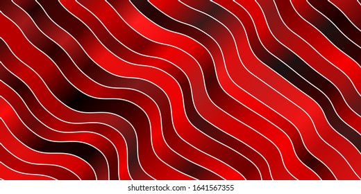 Dark Orange vector background with bent lines. Gradient illustration in simple style with bows. Pattern for ads, commercials.