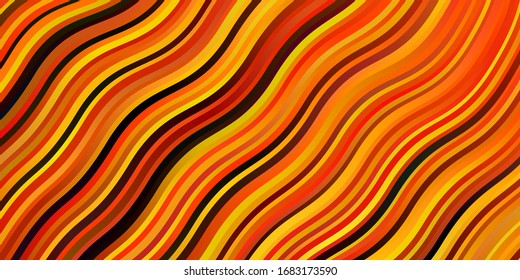 Dark Orange vector background with bent lines. Brand new colorful illustration with bent lines. Pattern for commercials, ads.