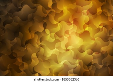 Dark Orange vector background with bent lines. Shining colorful illustration in simple curve style. Background for cell phone screens.