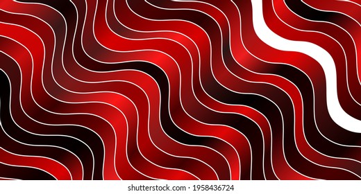 Dark Orange vector background with bent lines. Illustration in halftone style with gradient curves. Smart design for your promotions.