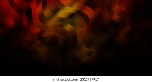Dark Orange vector background with bent lines. Colorful illustration in abstract style with bent lines. Pattern for websites, landing pages.