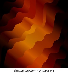 Dark Orange vector background with bows. Abstract illustration with bandy gradient lines. Best design for your ad, poster, banner.