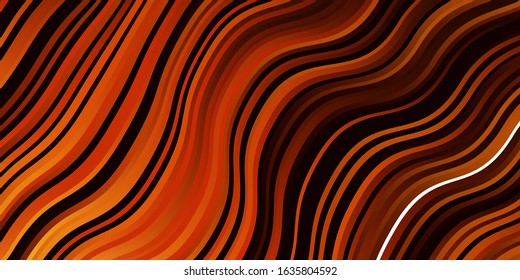 Dark Orange vector background with bows. Illustration in halftone style with gradient curves. Template for cellphones.