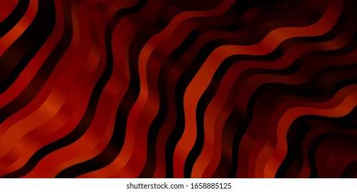 Fondo vector naranja oscuro con arcos. Ilustración luminosa con arcos circulares degradados. Patrón para sitios web, páginas de inicio.