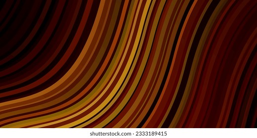 Dark Orange vector background with bows. Brand new colorful illustration with bent lines. Pattern for commercials, ads.