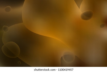 Dark Orange vector background with bubble shapes. Creative illustration in halftone memphis style with gradient. Memphis style for your business design.
