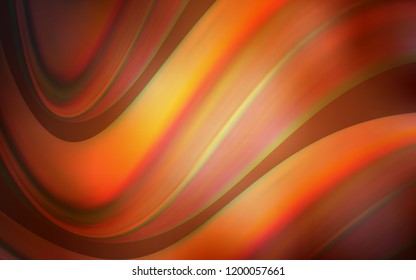Dark Orange vector background with bubble shapes. Glitter abstract illustration with wry lines. A new texture for your  ad, booklets, leaflets.