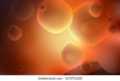 Dark Orange vector background with bubble shapes. Blurred geometric sample with gradient bubbles.  Textured wave pattern for backgrounds.