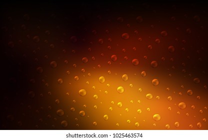 Dark Orange vector background with bubbles. Blurred bubbles on abstract background with colorful gradient. New design for ad, poster, banner of your website.