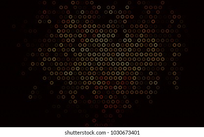 Dark Orange vector  background with bubbles. Modern abstract illustration with colorful water drops. Pattern can be used as texture of water, rain drops.