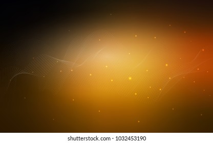 Dark Orange vector background with bubbles. Illustration with set of shining colorful abstract circles. Pattern can be used as texture of water, rain drops.
