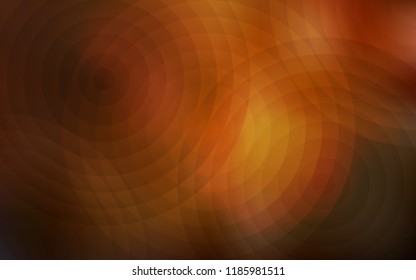 Dark Orange vector background with bubbles. Abstract illustration with colored bubbles in nature style. Pattern can be used for ads, leaflets.