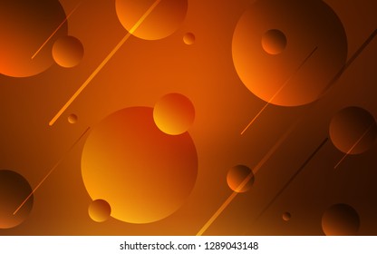 Dark Orange vector background with bubbles. Illustration with set of shining colorful abstract circles. Pattern can be used as texture of wallpapers.