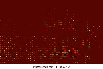 Dark Orange vector background with bubbles. Beautiful colored illustration with blurred circles in nature style. Pattern for beautiful websites.
