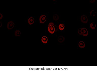 Dark Orange vector background with bubbles. Glitter abstract illustration with blurred drops of rain. Design for posters, banners.