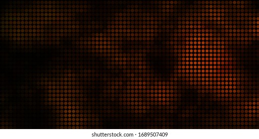Dark Orange vector background with bubbles. Illustration with set of shining colorful abstract spheres. Design for your commercials.