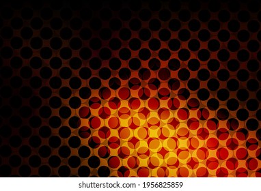 Dark Orange vector background with bubbles. Modern abstract illustration with colorful water drops. Pattern for beautiful websites.