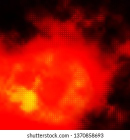 Dark Orange vector background with circles. Glitter abstract illustration with colorful drops. Pattern for booklets, leaflets.