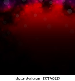 Dark Orange vector background with circles. Glitter abstract illustration with colorful drops. Design for your commercials.