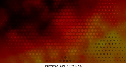 Dark Orange vector background with circles. Glitter abstract illustration with colorful drops. Pattern for wallpapers, curtains.