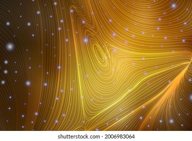 Dark Orange vector background with circles, curve lines. Colorful illustration with geometric design. Modern template for landing page.
