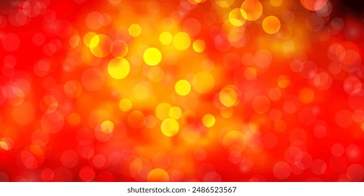 Dark Orange vector background with circles. Glitter abstract illustration with colorful drops. Pattern for booklets, leaflets.